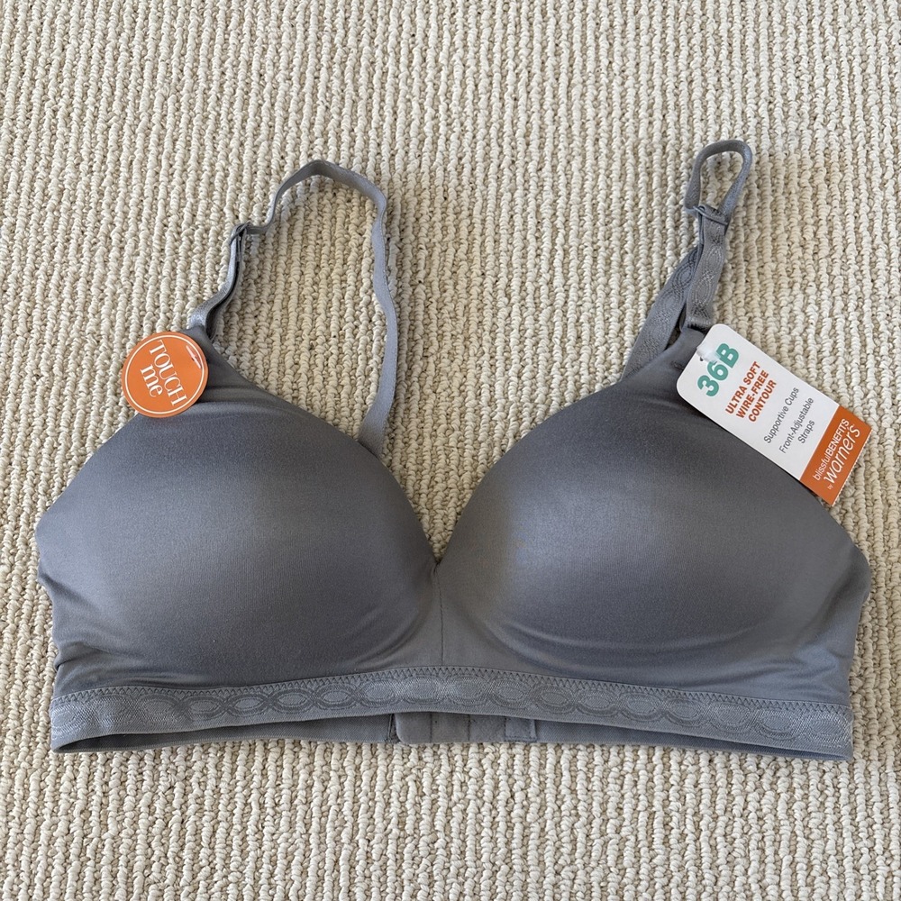 NWT Warners Bra 36B Wire Free Padded Cups Adjustable Straps Style 01269 Contour